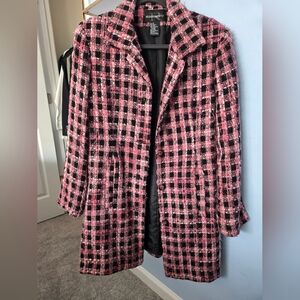 Stylish Pink and Black Women's Coat